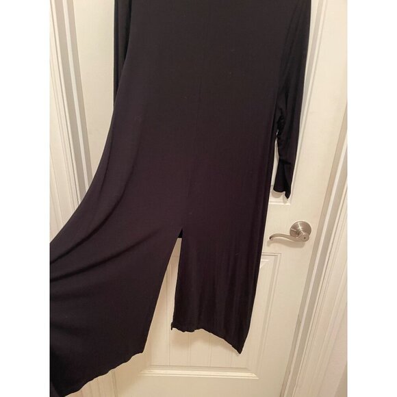 Asymmetrical Black Tunic Dress By Chicos Size 3 Whimsy Goth, Flowing‎ - Picture 11 of 13